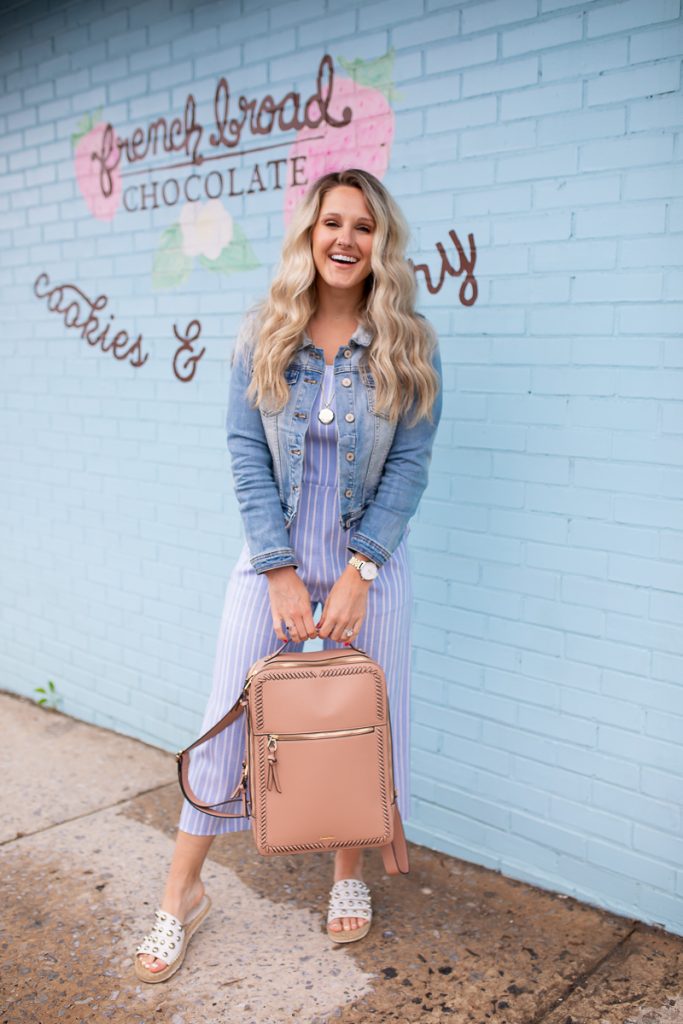 blue-and-white-striped-jumpsuit-chelsea-adams-blog-asheville-blogger-womens-fashion-summer-outfit-ideas-kaya-laptop-backpack-calpack