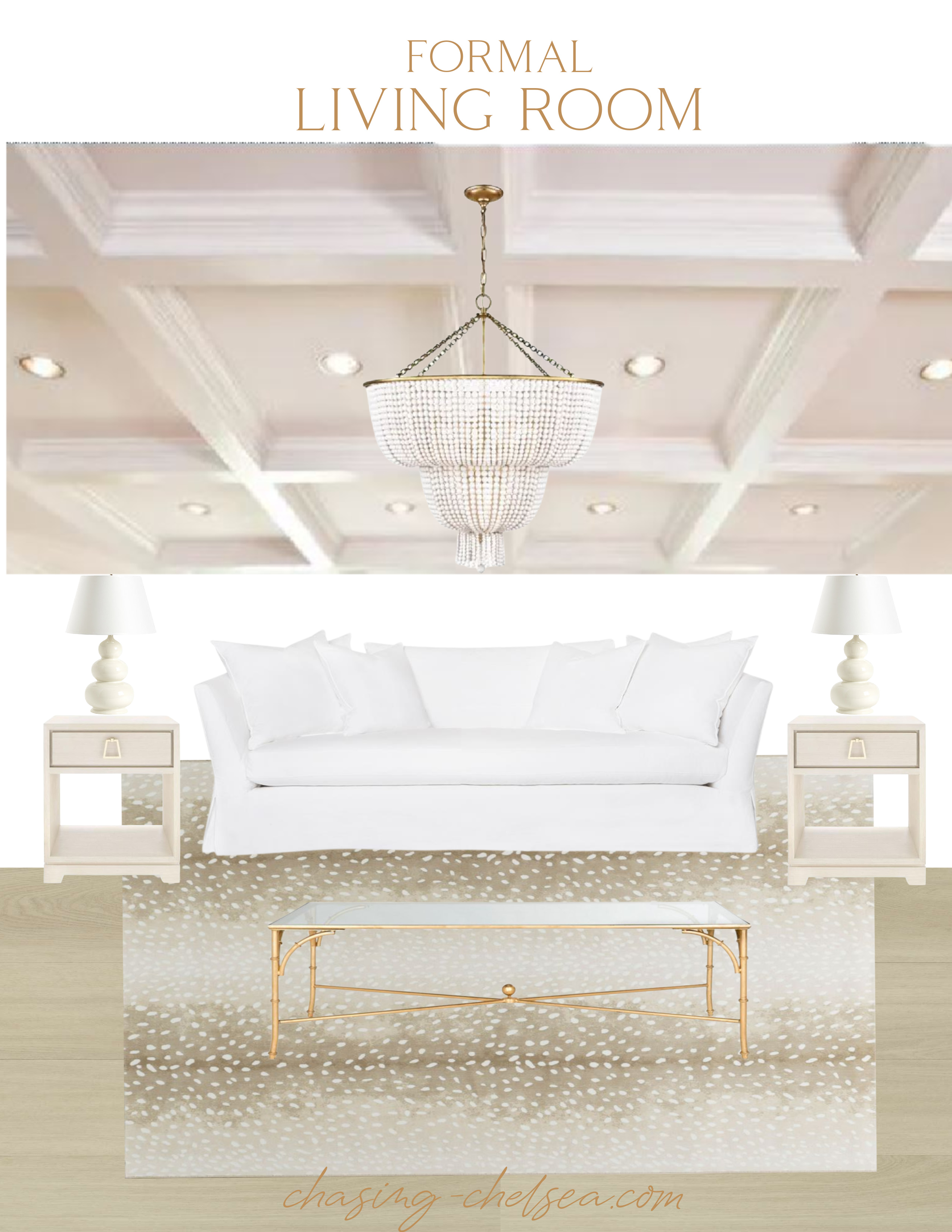 chelsea-adams-living-room-neutral-luxury-living room-decor-white-beaded-chandelier-visual-comfort-jacqueline