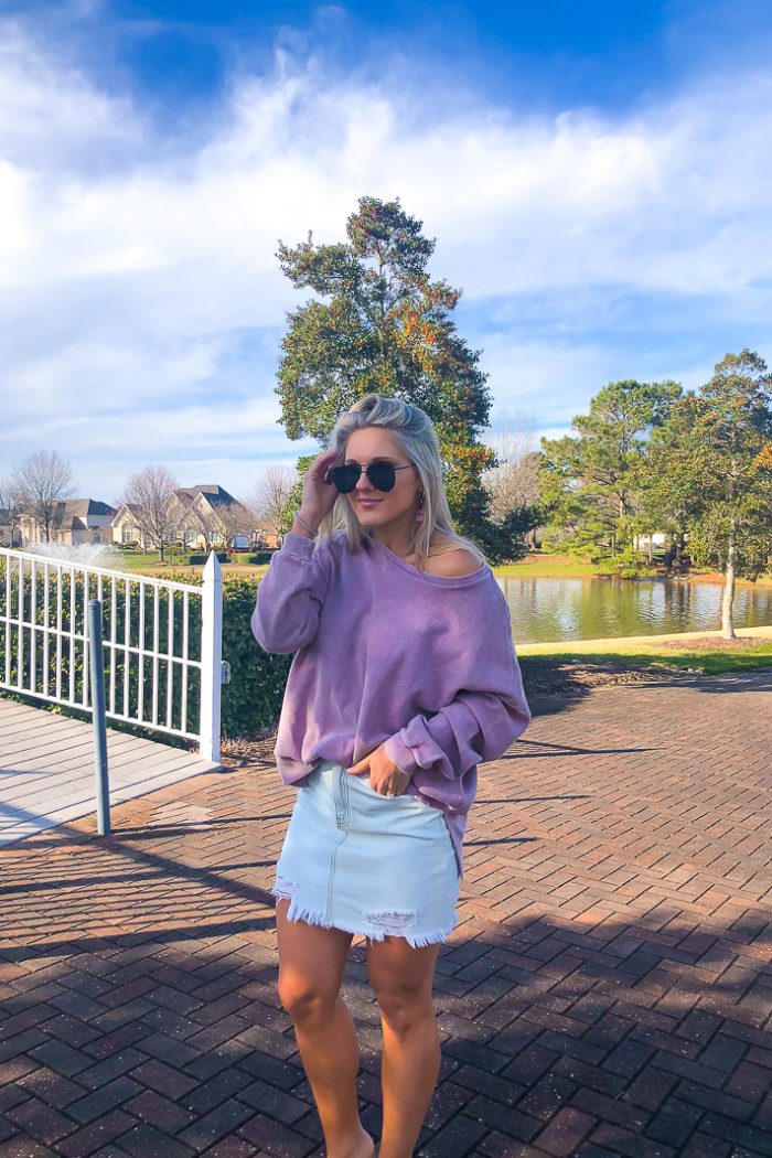 The Coziest Lavender Waffle Knit I’ve Been Living In