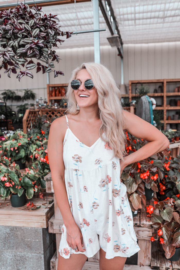 Stay Cool in This Spaghetti Strap Floral Romper
