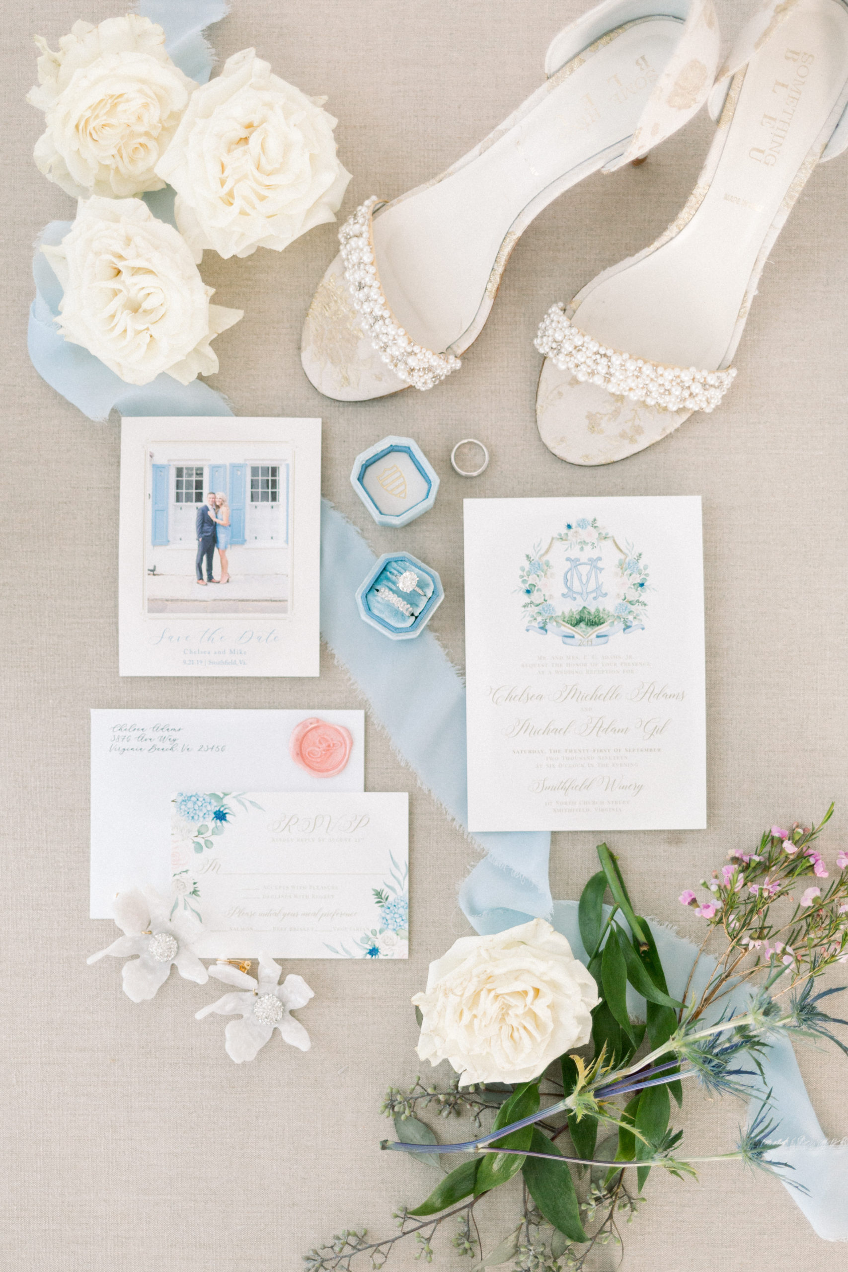 Minimalist Monogram Wedding Invitations by Basic Invite
