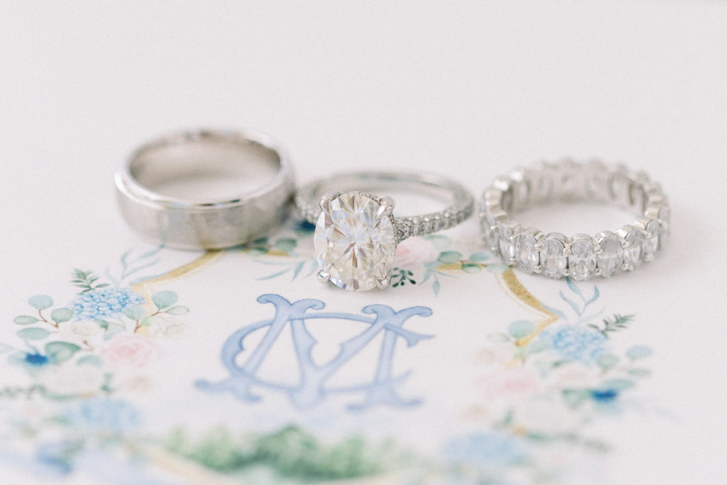chelsea-adams-mike-gil-wedding-custom-watercolor-crest-monogram-wedding-invitation-lauren-b-oval-engagement-ring
