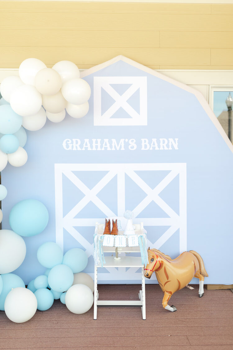 my first rodeo birthday party blue barn backdrop etsy