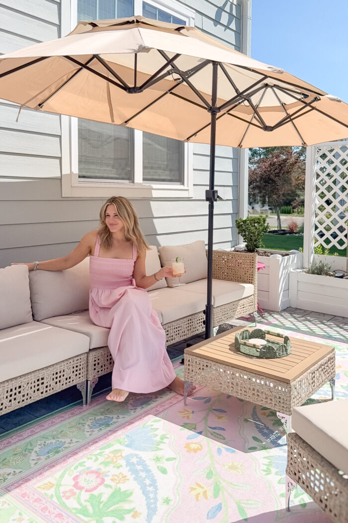 Elevated Chic Outdoor Living with the PHI VILLA Diamond Open-Weave Wicker Deep-Seat Outdoor Sofa Set